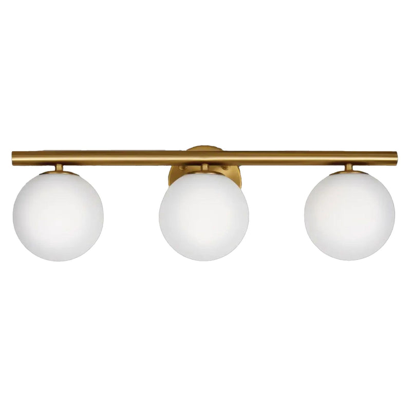 Winslow 3-Light Vanity Light Fixture with Opal Glass Shades, Brushed Gold Y1336