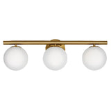 Winslow 3-Light Vanity Light Fixture with Opal Glass Shades, Brushed Gold