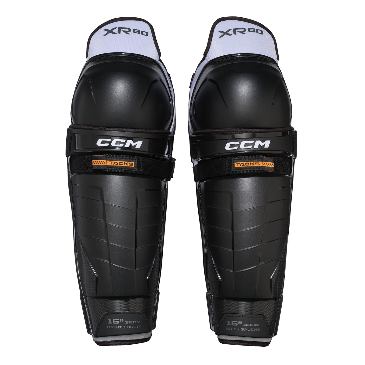 Tacks XR80 Hockey Shin Guards, Junior, Black/White, Assorted Sizes