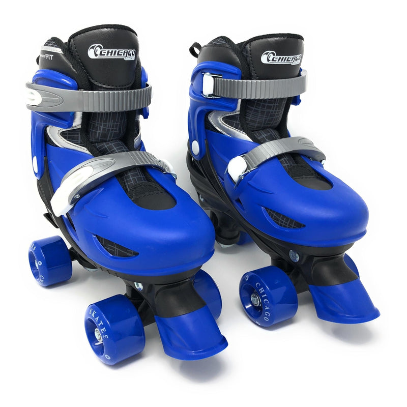 Kids' Adjustable Quad Rollerblades Bundle, Blue U6049