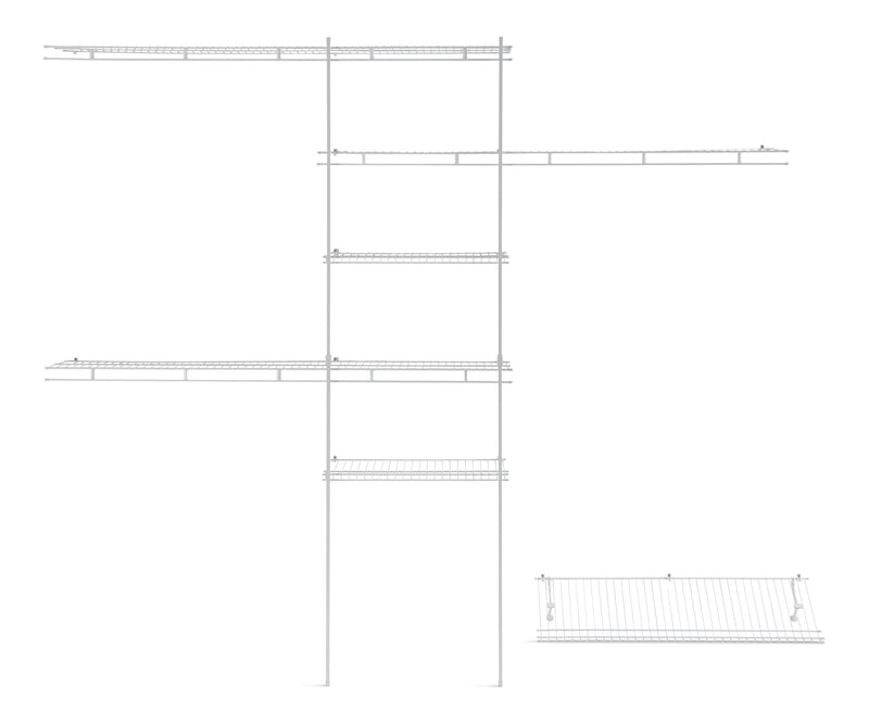 Deluxe Shelf & Rod Closet Organizer System Kit, 5-ft x 8-ft G2240