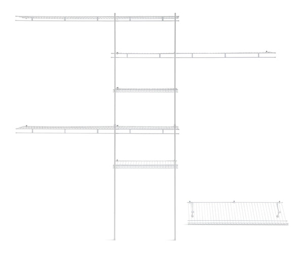 Deluxe Shelf & Rod Closet Organizer System Kit, 5-ft x 8-ft L5078