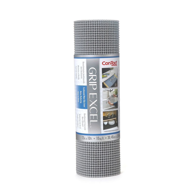 Grip Excel Non-Adhesive Cushioned Shelf/Drawer Liner, Grey, 12-in x 10-ft K9455