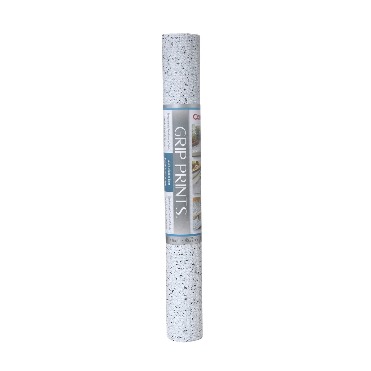Grip Prints Non-Adhesive Cushioned Shelf/Drawer Liner, White Granite, 18-in x 4-ft