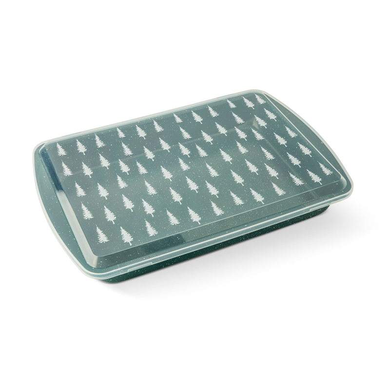 Green Carbon Steel Cake Pan with Printed Lid D552