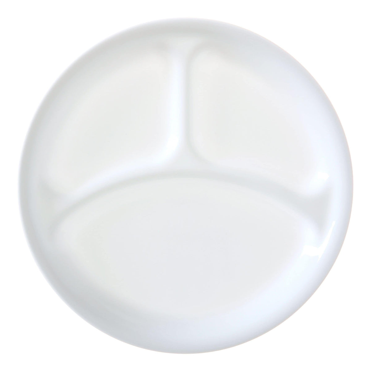 Glass Divided Dinner Plate, 10.25-in, White