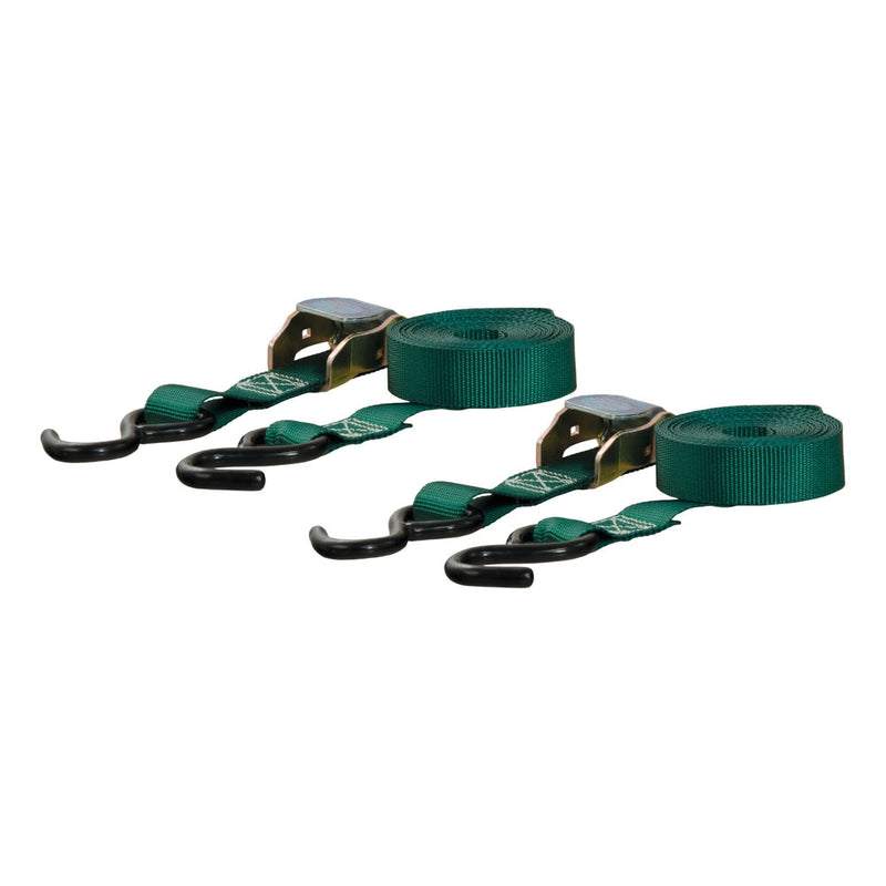 83015 Cargo Straps with S-Hooks, Dark Green, 300-lb, 15-ft, 2-pk B8887