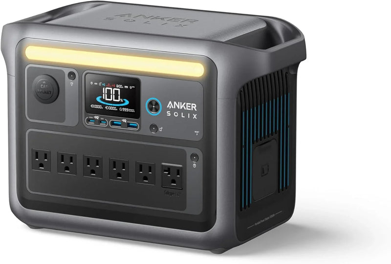 Portable Power Station with 200W Solar Panel, 1800W Solar Generator, 1056wh LFP (LiFePO4) Battery, 6 AC Outlets, Up to 2400W for Home, Power Outages, and Outdoor Camping D7563