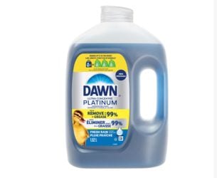 Platinum Liquid Dish Soap Detergent Refill, Fresh Rain, 1.52-L
