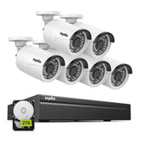 SANNCE 8CH 5MP Poe Home Security Camera System,2MP 8CH Poe NVR, 6pcs 1080P Outdoor Poe Cameras,No Hard Drive