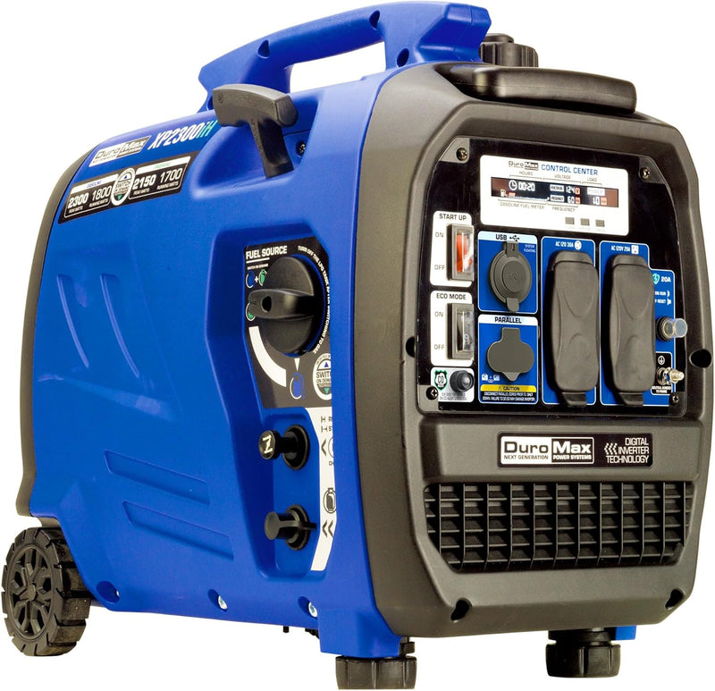 2300-watt dual-fuel portable digital inverter generator - Dual fuel (gasoline and propane), suitable for RVs and emergency use U8809