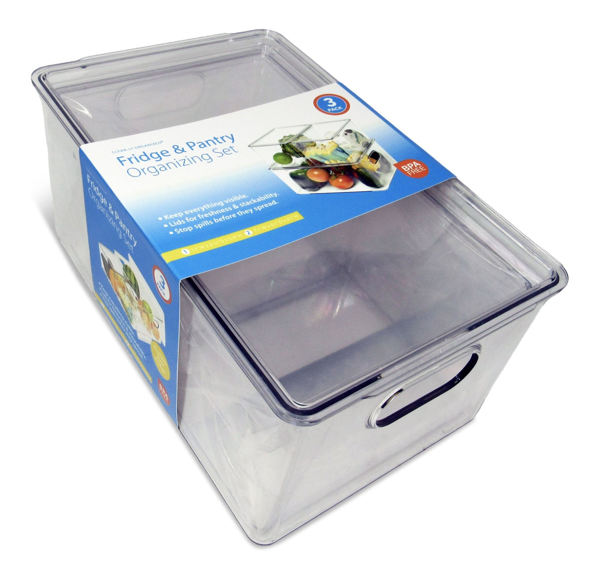 Clear Storage Bin Set, 3-pc