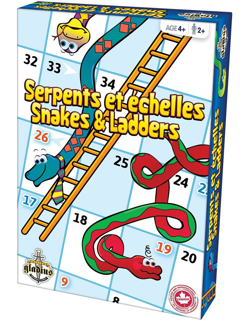 Snakes & Ladders Classic Family Board Game Set, Ages 4+ V4293