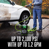 56V 2100 PSI Compact Pressure Washer with 6.0Ah Battery and 320W Charger, HPW2105