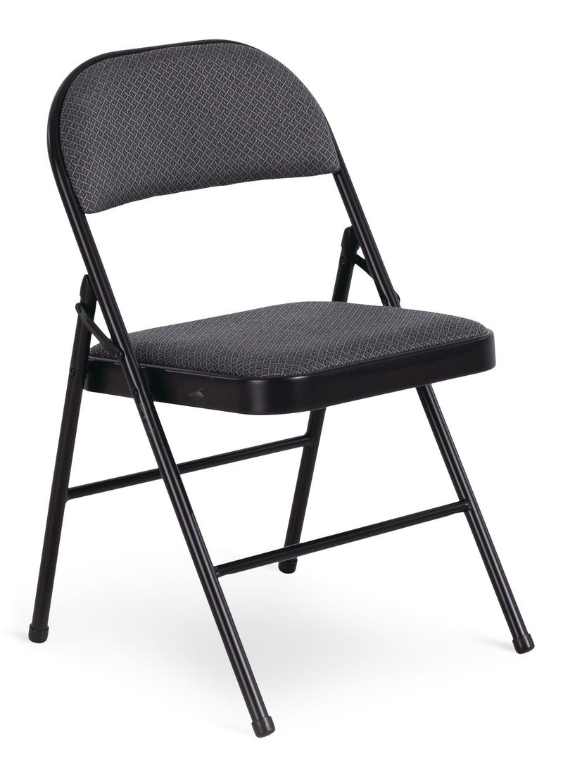 Fabric Folding/Compact Chair, Grey Fabric & Black Frame H375
