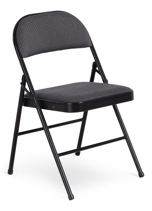 Fabric Folding/Compact Chair, Grey Fabric & Black Frame C6493