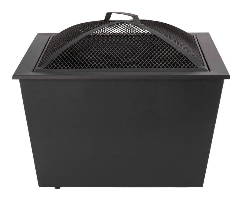 Lyall Square Outdoor Wood Firepit, 20-in, Black Q668