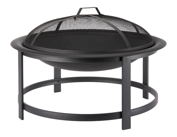 Macaulay Round Outdoor Wood Firepit, 29-1/2-in, Black E3855