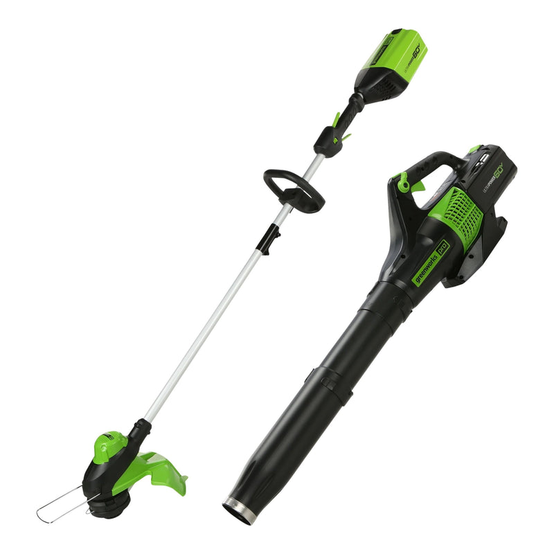 60V 13-in String Trimmer & 540CFM/140MPH Blower Combo Kit with 4.0Ah Battery & Charger R3758