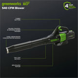 60V 13-in String Trimmer & 540CFM/140MPH Blower Combo Kit with 4.0Ah Battery & Charger