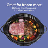 Programmable Defrost Slow Cooker, Black, 6-qt