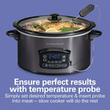 Programmable Defrost Slow Cooker, Black, 6-qt