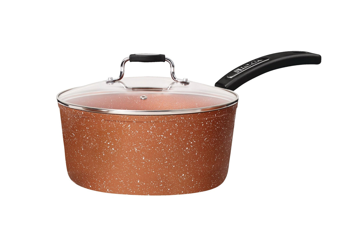 The Rock Copper Non-Stick Saucepan, Dishwasher & Oven Safe, 2-qt