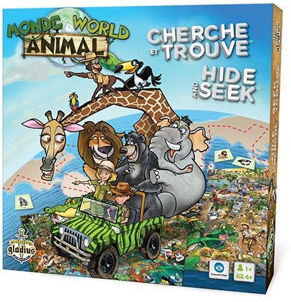 Hide and Seek Animal World Family Board Game, Bilingual, Ages 4+ J3688