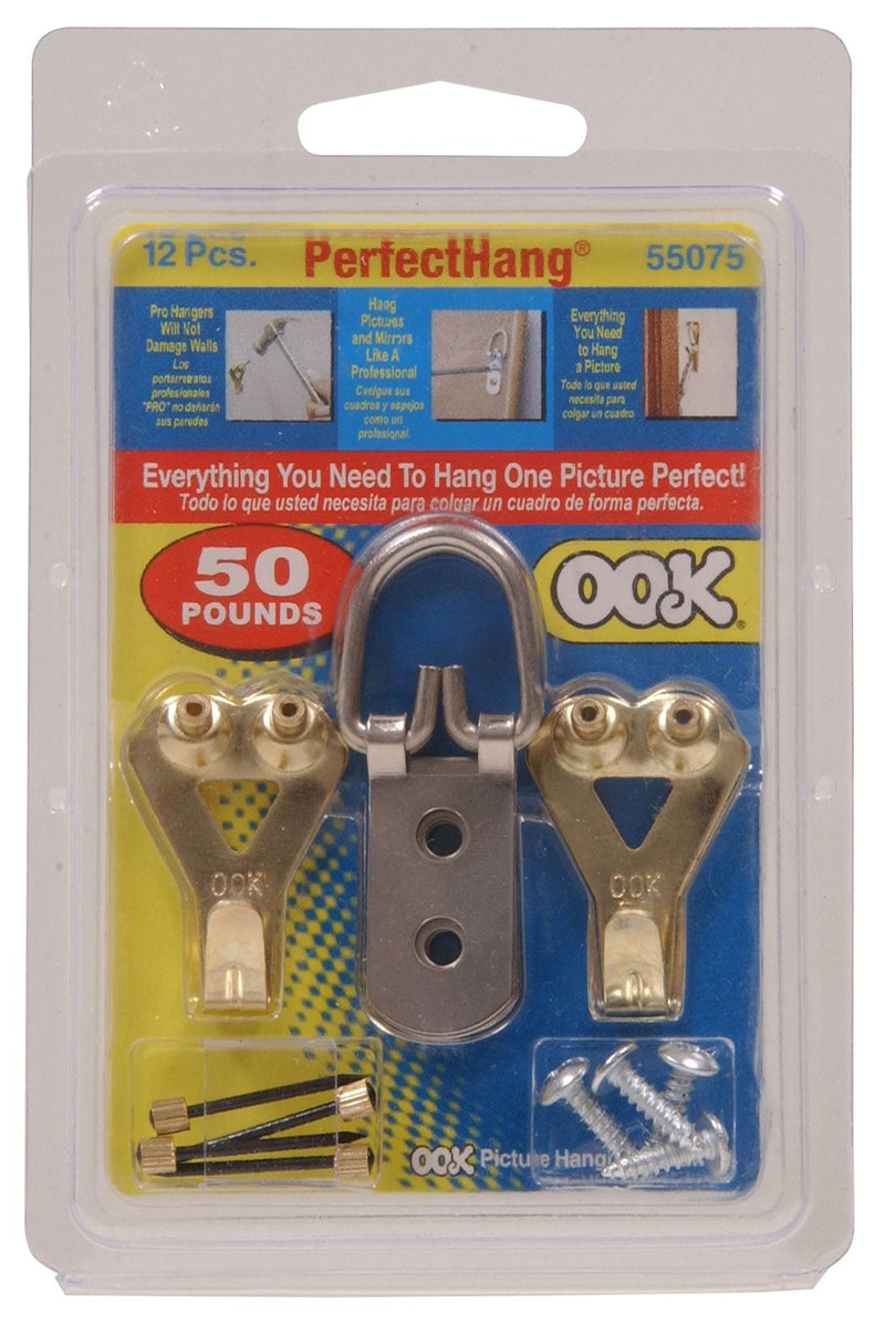 Perfect Hanging Kit, For Plaster and DrywAll, 50-lb Capacity, 12-pk X4391