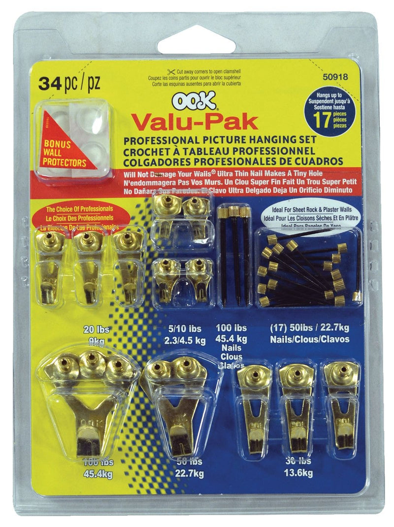 Pro Picture Hanger Kit, Brass Plated, 34-pc P4767