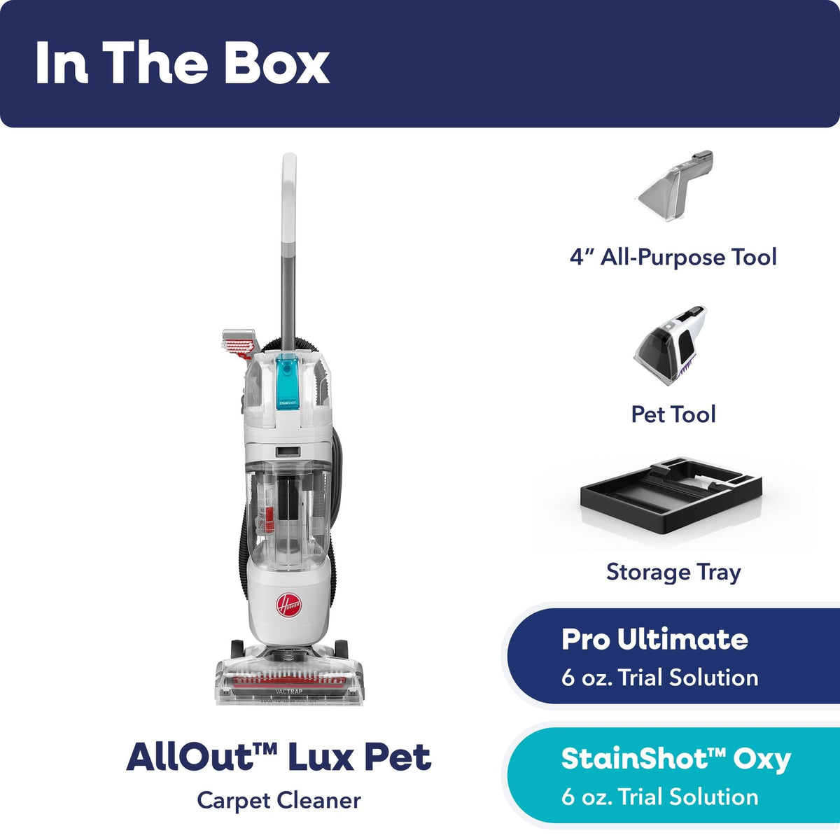 AllOut Lux Pet Carpet Cleaner with Above Floor Cleaning, StainShot Technology, Debris Catch, Edge to Edge Cleaning & Faster Drying