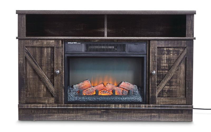 Media Electric Fireplace TV Stand, 44.5-in, 1500W, Brown X9224