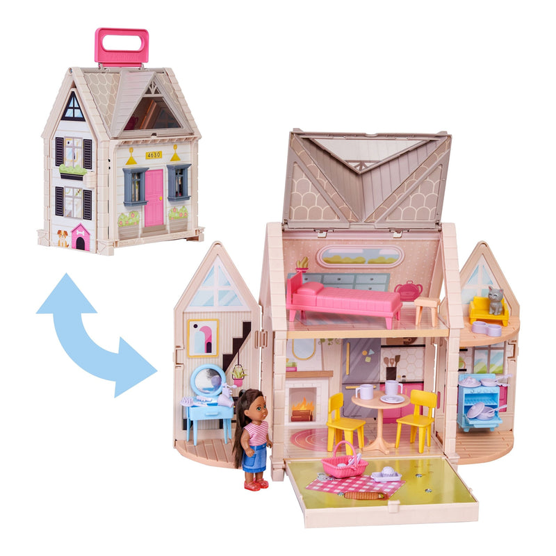 Tote-ables Cottage Doll House Playset for Kids, Includes Doll, Ages 3+ Z8205