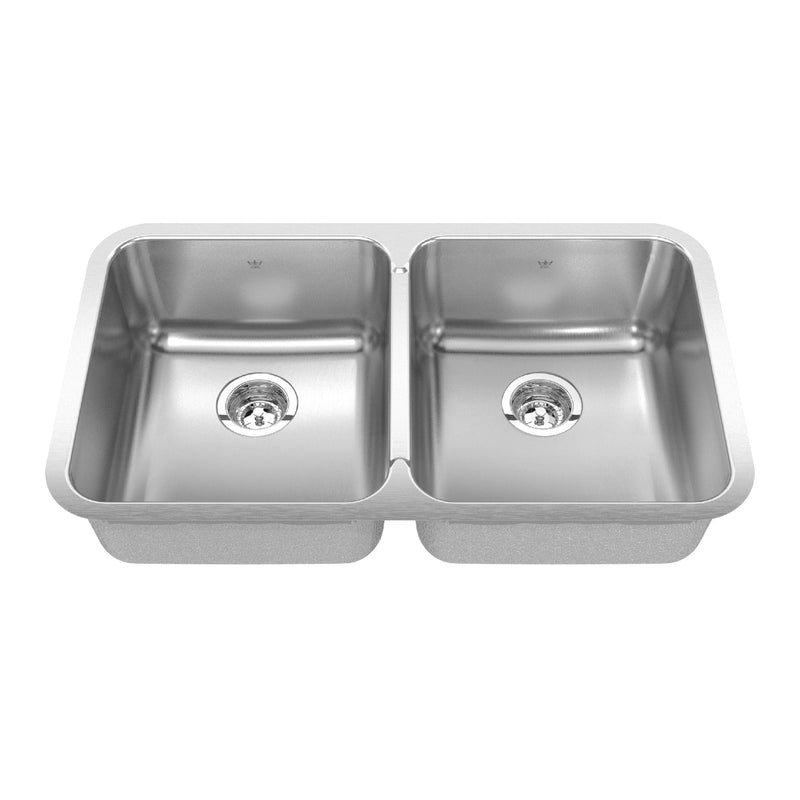 Undermount Double Bowl Kitchen Sink, 30.88-in x 17.75-in x 8-in, Stainless Steel G6464