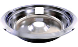 62470 Universal Stove Drip Pan with Trim Ring, Bright Chrome, 8-in