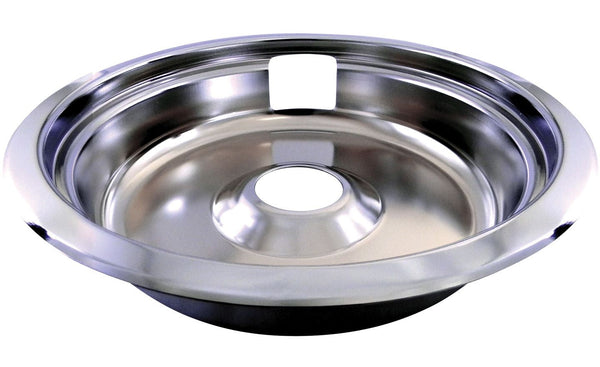 62470 Universal Stove Drip Pan with Trim Ring, Bright Chrome, 8-in I8369