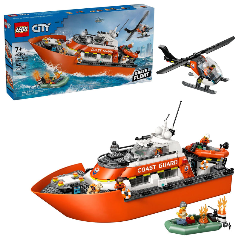 City Coast Guard Rescue Boat & Helicopter Building Set - 60504, 742-pcs, Ages 7+ F930