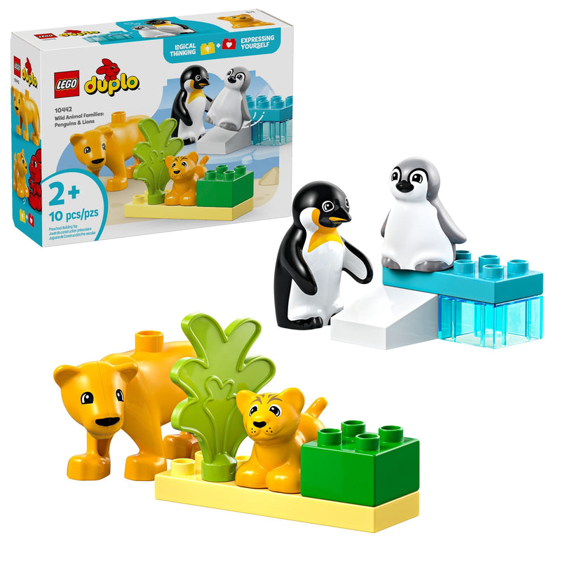 Wild Animal Families: Penguins & Lions Toy Building Set - 10442, 10-pcs, Ages 2+ F7082
