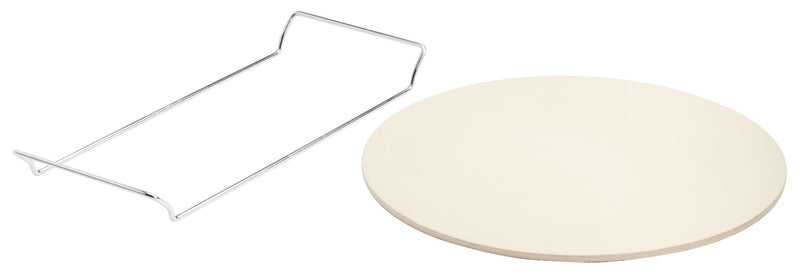 Ceramic Round Pizza Stone & Serving Rack, 15-in U8507