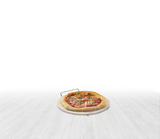 Ceramic Round Pizza Stone & Serving Rack, 15-in