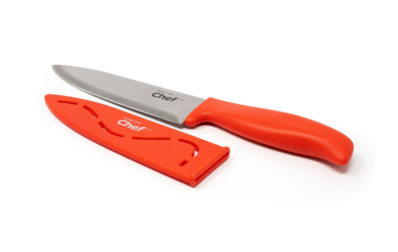 Stainless Steel Knife with Sheath, 6-in, Assorted Colours J9146