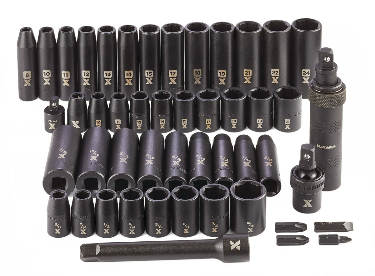 1/2-in Drive Professional Grade Impact Socket Set, 48-pc, CRMO