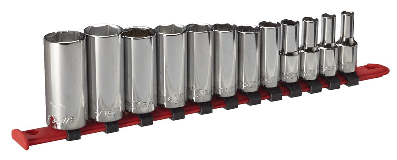 3/8-in Drive Deep Socket Set 12-pc, SAE, CRV, Nickel-Chrome Plating E1338