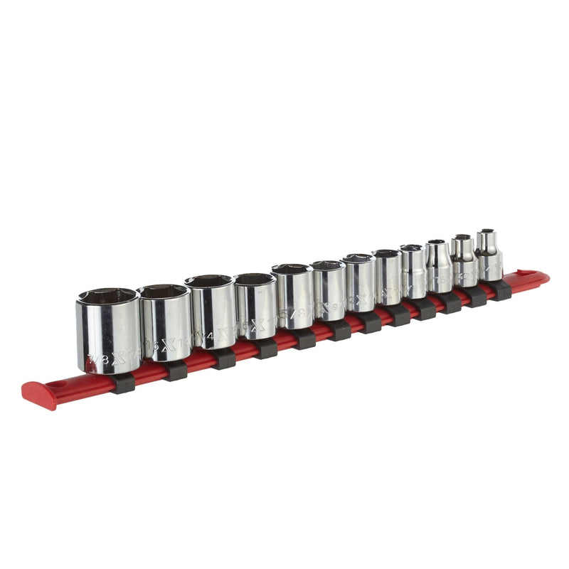 3/8-in Drive Regular Socket Set 12-pc, SAE, CRV, Nickel-Chrome Plating F9202