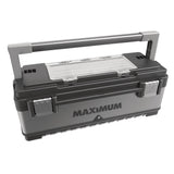 Heavy-Duty Metal & Plastic Tool Box with Removable Tray, 23-in