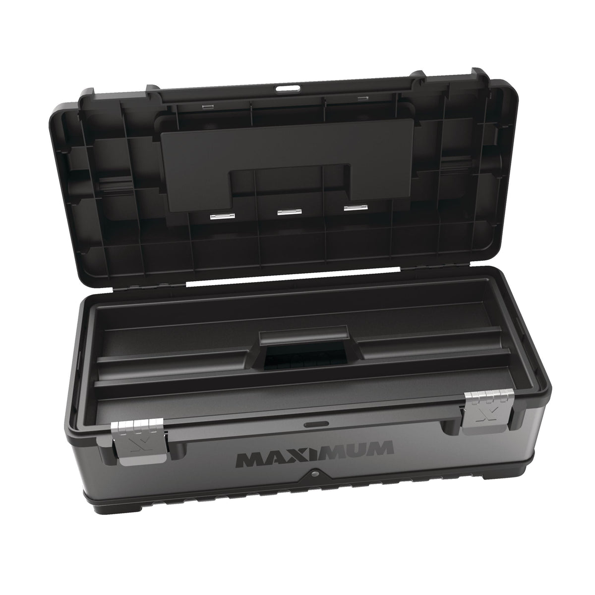 Heavy-Duty Metal & Plastic Tool Box with Removable Tray, 23-in