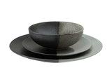 Umi Porcelain Dinnerware Set, Serves 4, 12-pc, 2-Tone Reactive Glaze