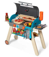 Wooden Deluxe Barbecue Grill, Smoker and Pizza Oven Playset, Ages 3+