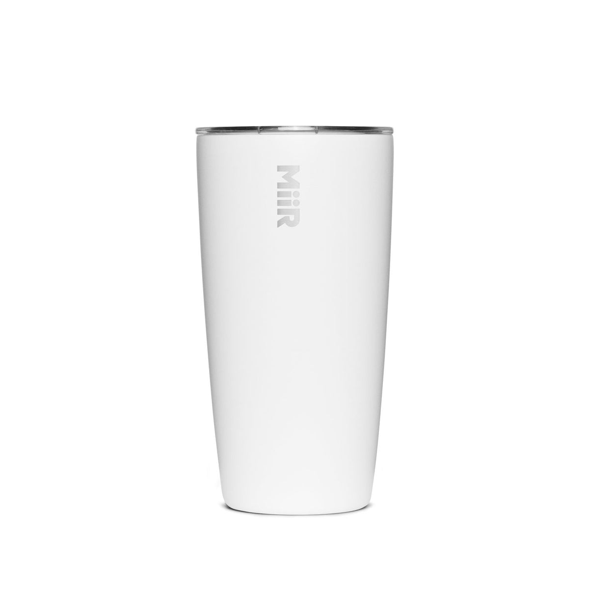 Stainless Steel Insulated Travel Tumbler with Press-Fit Slide Lid, White, 16-oz