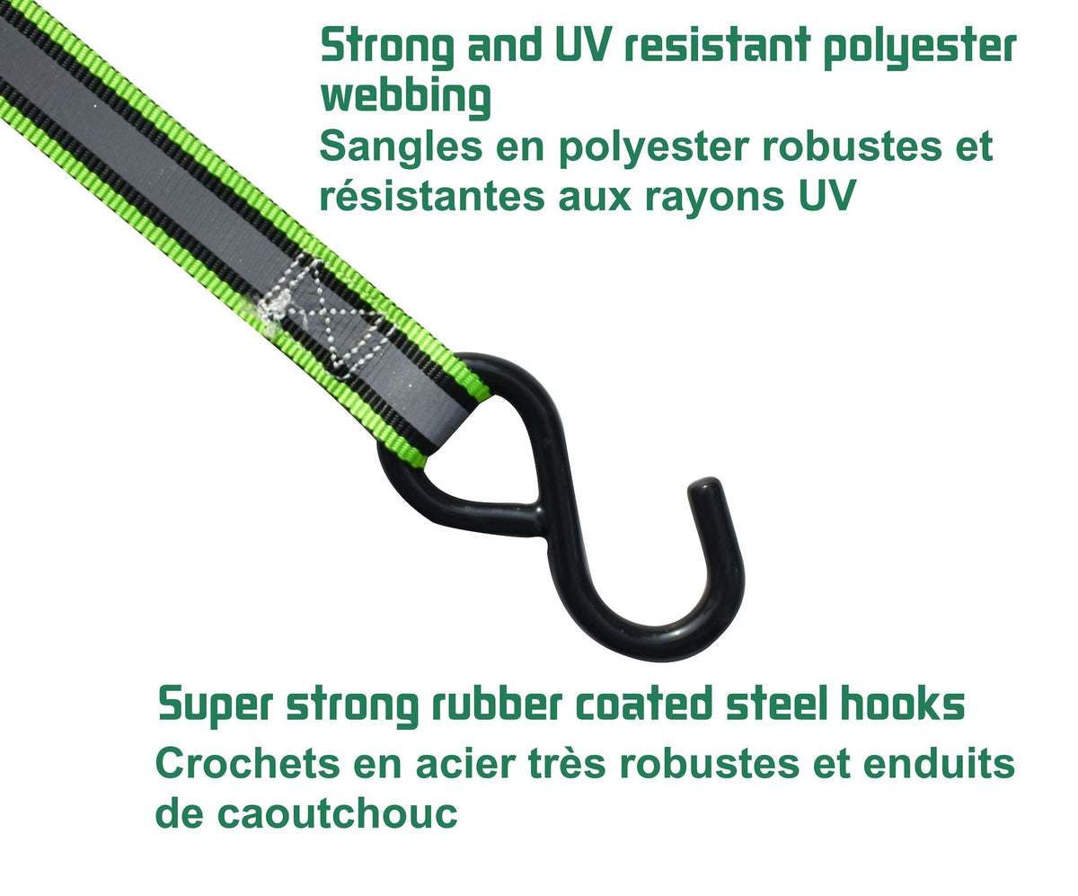 1,500-lb Reflective Ratchet Tie-Down Strap with Padded D-Handle, 1-in x 12-ft, 2-pk